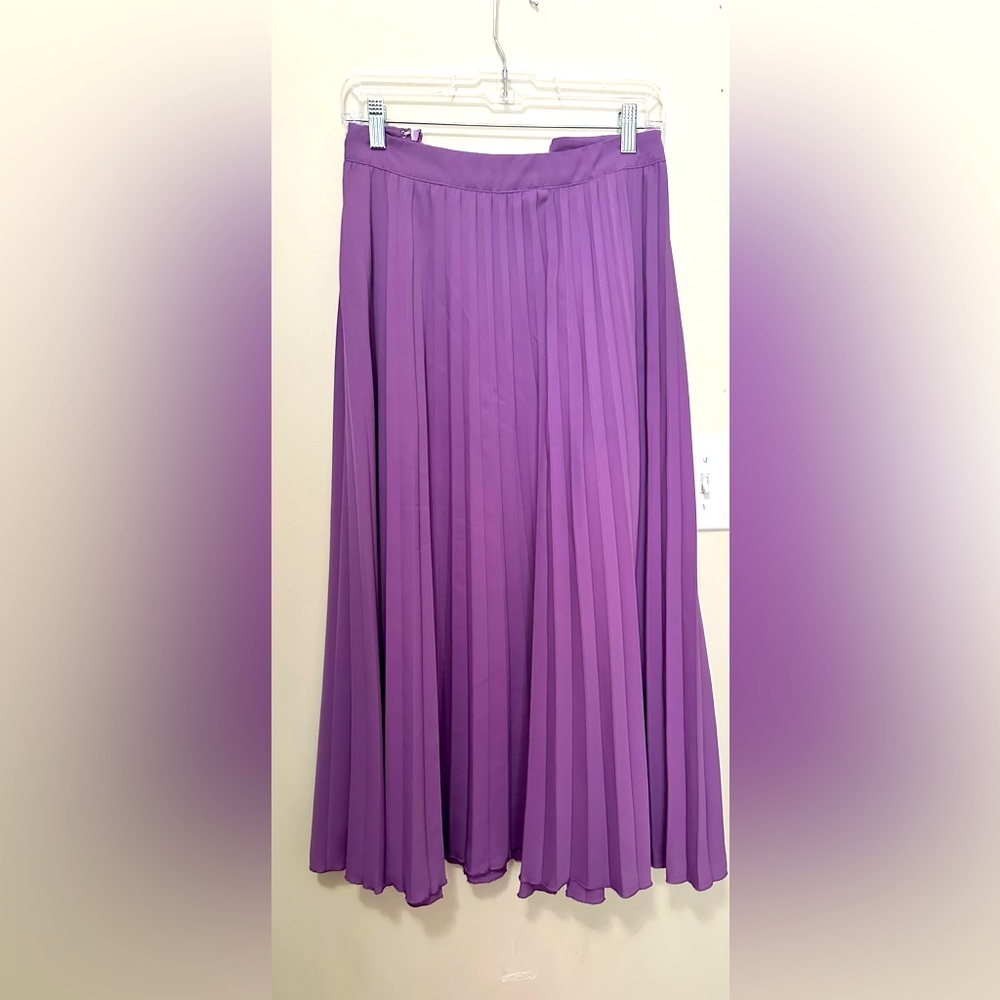 Lavender pleated a-line skirt from Shein